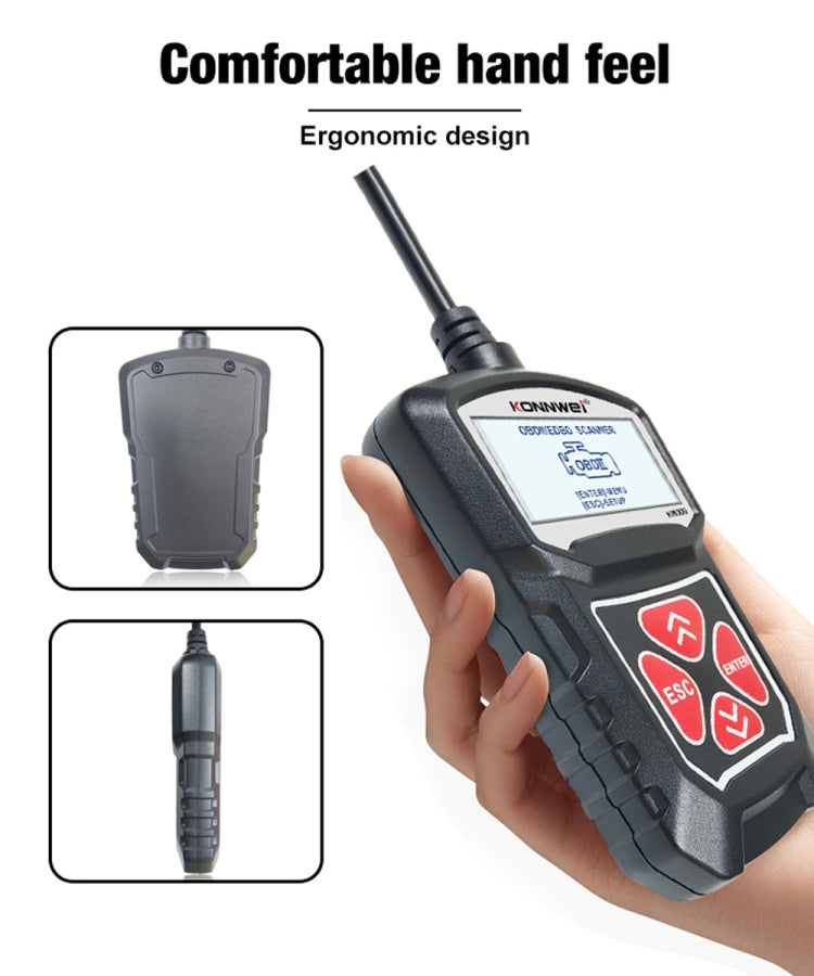 KONNWEI KW309 V309 V310 MS309 Code Reader OBD2 Scanner Diagnostic Tool(Black) - Code Readers & Scan Tools by KONNWEI | Online Shopping South Africa | PMC TechLife | Buy Now Pay Later Mobicred