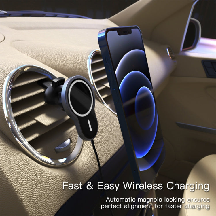 X6 Car Air Outlet Vent Mount Clamp Holder 15W Fast Charging Qi Magnetic Wireless Charger - Wireless Charger Holders by PMC Jewellery | Online Shopping South Africa | PMC Jewellery