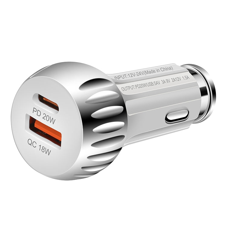 ACC-310 PD 20W + QC3.0 38W Dual Ports Fast Charging Car Charger (White) - Car Charger by PMC Jewellery | Online Shopping South Africa | PMC Jewellery