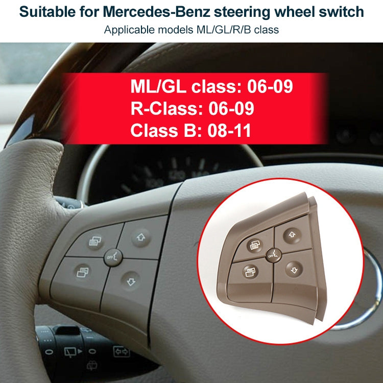 Car Left Side 4-button Steering Wheel Switch Buttons Panel 1648200010 for Mercedes-Benz W164, Left Driving (Coffee) - free shipping - PMC TechLife - Order now!