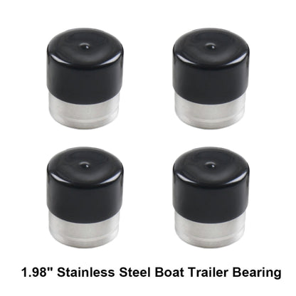 4 in 1 1.98 inch Stainless Steel Boat Trailer Hub Bearings with Protective Covers - Tire Valve Caps by PMC Jewellery | Online Shopping South Africa | PMC Jewellery