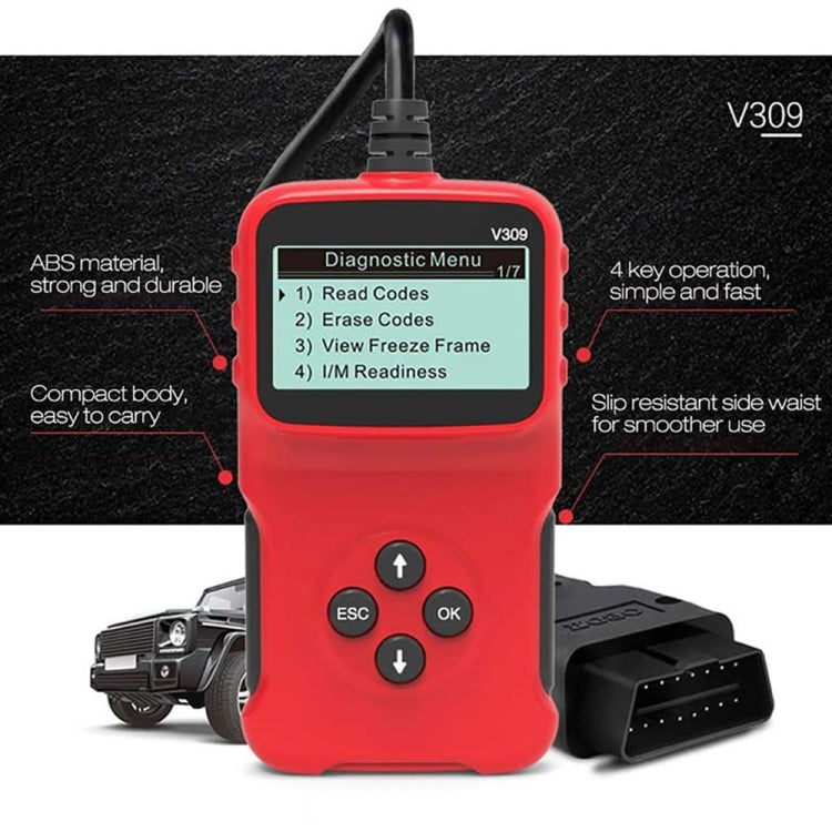 V309 Car Portable OBD2 Scanner Car Diagnostic Tool OBD 2 Automotive Scanner OBD Code Reader - Code Readers & Scan Tools by PMC TechLife | Online Shopping South Africa | PMC TechLife