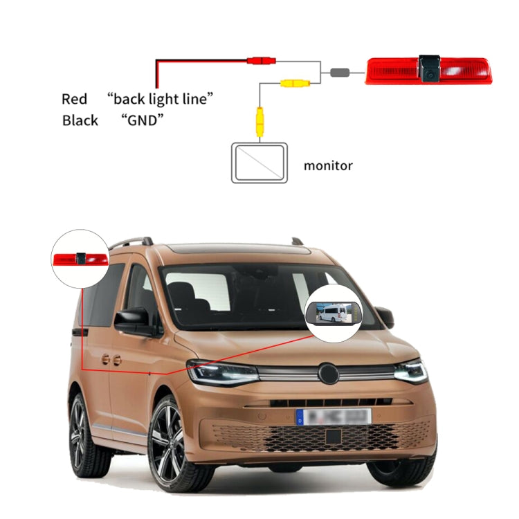 PZ476 Car Waterproof 170 Degree Brake Light View Camera for Volkswagen Caddy 2013-2015 - Rear View Cameras by PMC Jewellery | Online Shopping South Africa | PMC Jewellery