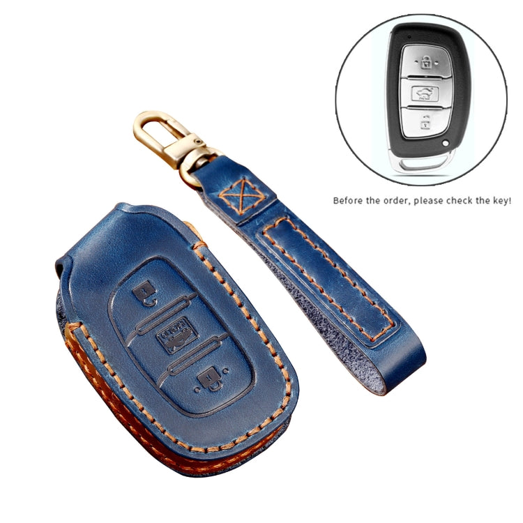 Hallmo Car Cowhide Leather Key Protective Cover Key Case for Hyundai IX35 A Style(Brown) - free shipping - PMC TechLife - Order now!