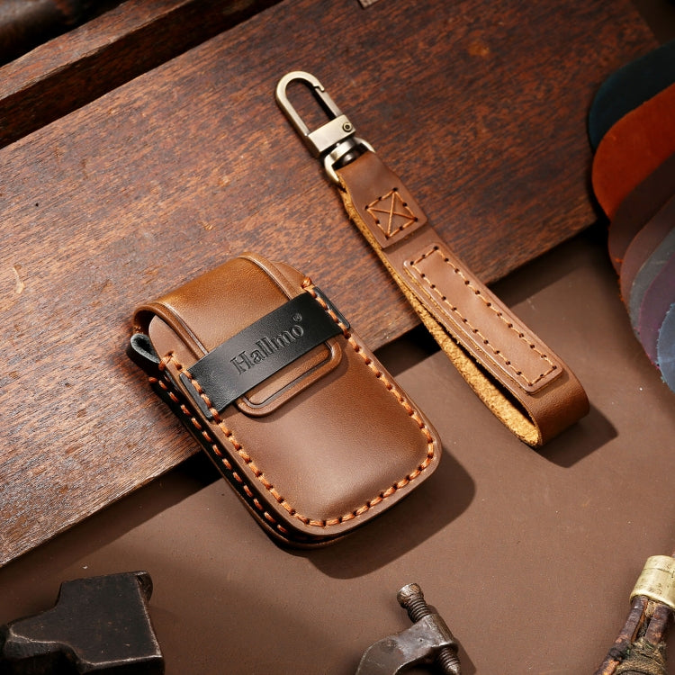 Hallmo Car Cowhide Leather Key Protective Cover Key Case for Volkswagen Lavida A Style(Brown) - free shipping - PMC TechLife - Order now!
