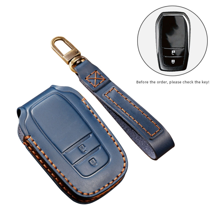 Hallmo Car Cowhide Leather Key Protective Cover Key Case for Toyota Corolla 2017 2-button(Black) - free shipping - PMC TechLife - Order now!