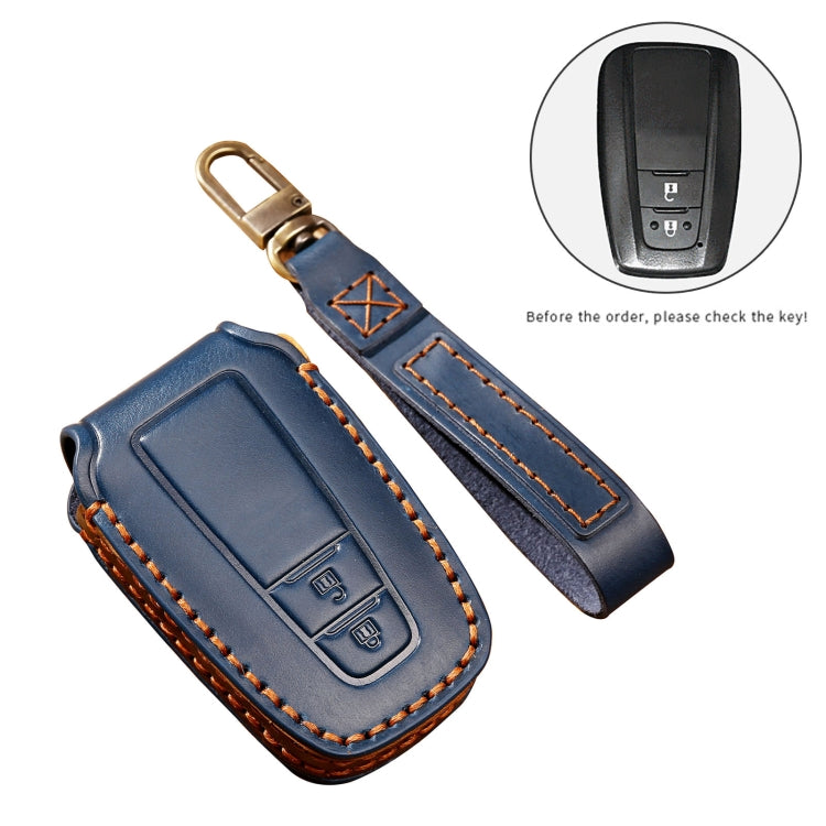 Hallmo Car Cowhide Leather Key Protective Cover Key Case for Toyota Corolla 2018 2-button(Black) - Car Key Cases by Hallmo | Online Shopping South Africa | PMC TechLife | Buy Now Pay Later Mobicred