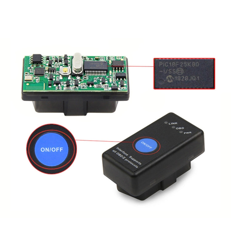 Mini Bluetooth 4.0 ELM327 OBD Car Fault Diagnostic Scanner with Power Switch - Code Readers & Scan Tools by PMC Jewellery | Online Shopping South Africa | PMC Jewellery