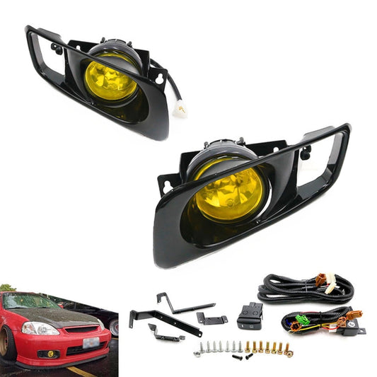 1 Pair Car Modified Front Fog Light for Honda Civic 1999-2000 (Yellow Light) - Fog / Driving Lights by PMC Jewellery | Online Shopping South Africa | PMC Jewellery