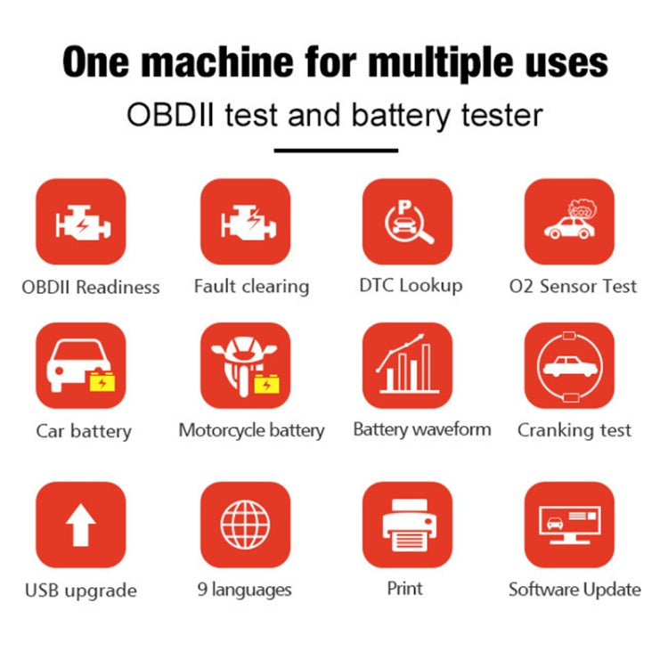 KONNWEI KW870 2 in 1 Car OBD2 Fault Diagnosis + Battery Tester - Code Readers & Scan Tools by KONNWEI | Online Shopping South Africa | PMC Jewellery | Buy Now Pay Later Mobicred