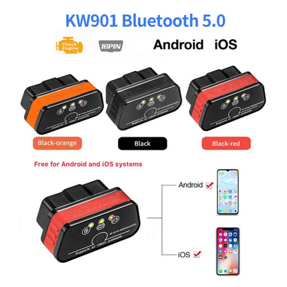 KONNWEI KW901 Android Phone OBD2 Car Bluetooth 5.0 Diagnostic Scan Tools(Orange) - Code Readers & Scan Tools by KONNWEI | Online Shopping South Africa | PMC Jewellery | Buy Now Pay Later Mobicred