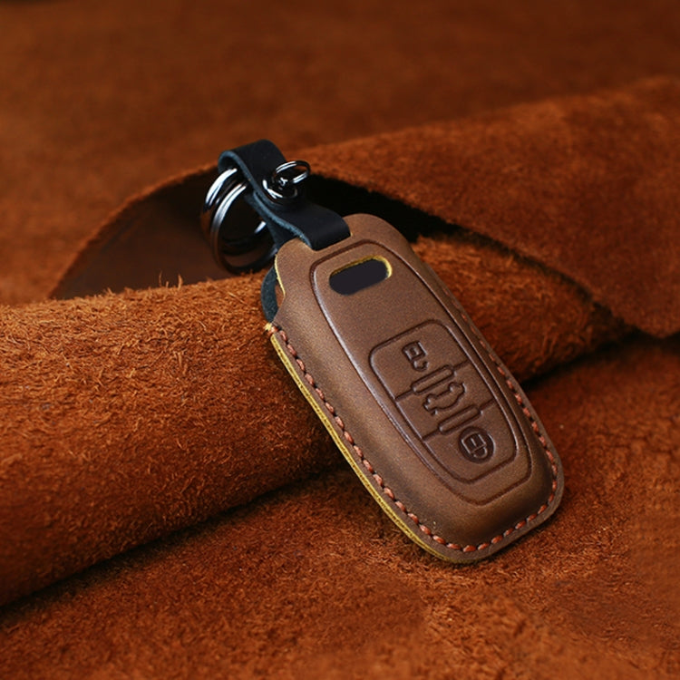 For Audi Series Car Cowhide Leather Key Protective Cover Key Case, B Version 2011-2018 (Brown) - free shipping - PMC TechLife - Order now!