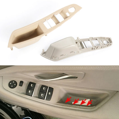 For BMW F10 2011-2017 Right Driving Car Door Window Lift Switch Trim Panel (Beige) - Car Interior Mouldings by PMC Jewellery | Online Shopping South Africa | PMC Jewellery