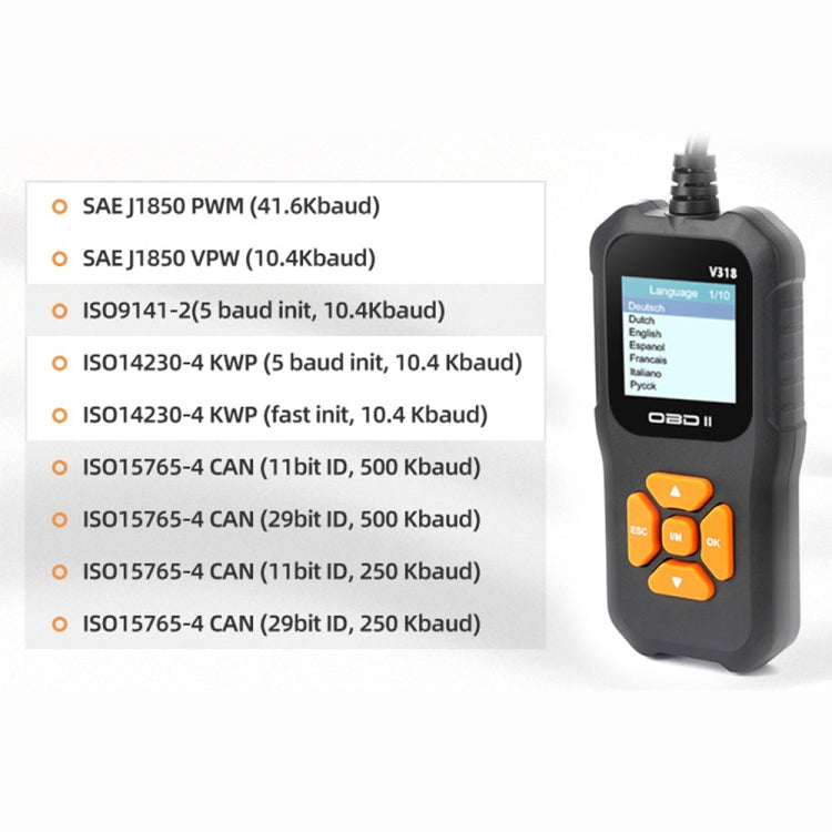 V318 Car OBD2 Color Screen Diagnostic Tool Code Reader - Code Readers & Scan Tools by PMC TechLife | Online Shopping South Africa | PMC TechLife