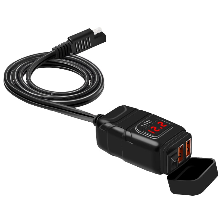 Universal Car Super Quick Dual Port USB Charger Power Outlet Adapter with LED Digital Voltmeter(Red Light) - free shipping - PMC TechLife - Order now!