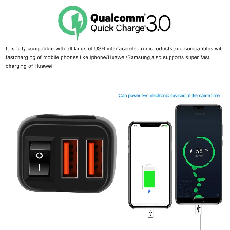 Universal Car Super Quick Dual Port USB Charger Power Outlet Adapter with LED Digital Voltmeter(Red Light) - free shipping - PMC TechLife - Order now!