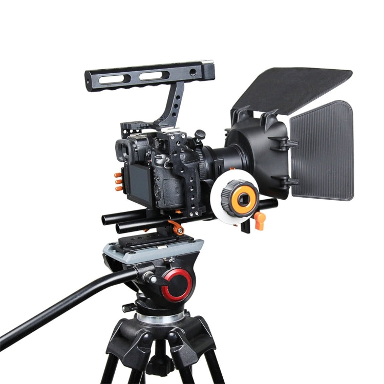 YELANGU YLG1105A A7 Cage Set Include Video Camera Cage Stabilizer / Follow Focus / Matte Box for Sony GH4 / A7S / A7 / A7R / A72 / A7RII / A7SII / A6000 / A6500 / A6300 / A7R3 / A7S3 / A7R4  (Orange) - Shoulder Rigs by YELANGU | Online Shopping South Africa | PMC Jewellery