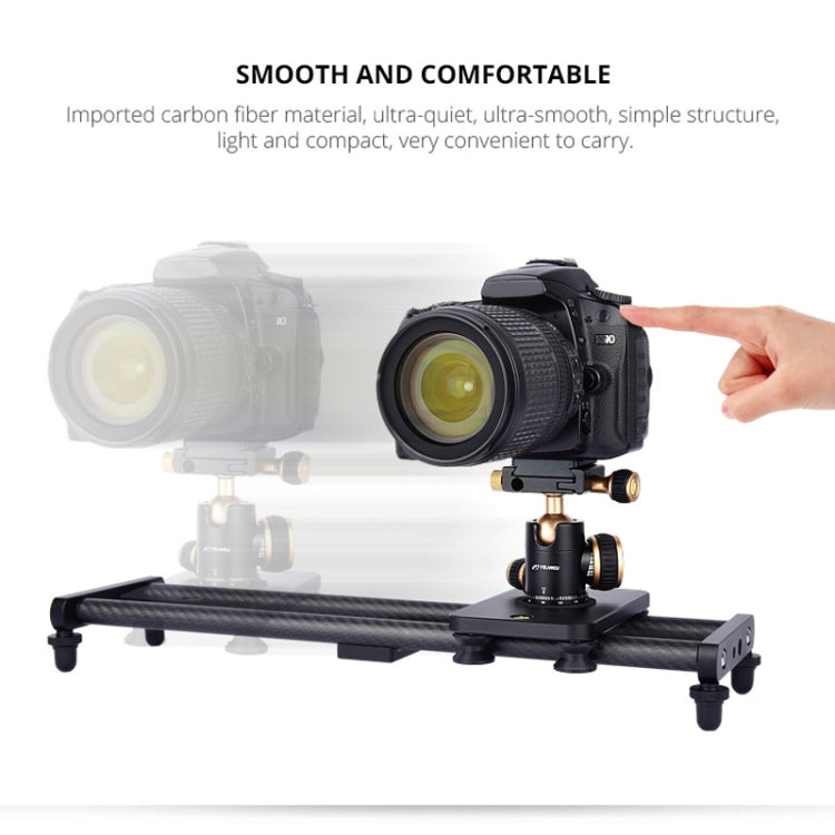 YELANGU L40T 40cm Carbon Fiber Slide Rail Track for SLR Cameras / Video Cameras (Black) - Camera Slider by YELANGU | Online Shopping South Africa | PMC Jewellery