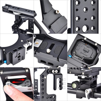 YELANGU CA7 YLG0908A-A Handle Video Camera Cage Stabilizer for  Sony A7K & A7X & A73  & A7S & A7R & A7RII & A7SII(Black) - Camera Cage by YELANGU | Online Shopping South Africa | PMC Jewellery | Buy Now Pay Later Mobicred