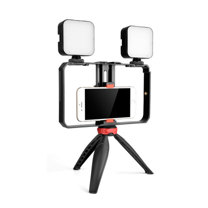 YELANGU PC203 YLG1801C Vlogging Live Broadcast LED Selfie Light Smartphone Video Rig Handle Stabilizer Plastic Bracket Tripod Kits - Camera Cage by YELANGU | Online Shopping South Africa | PMC Jewellery | Buy Now Pay Later Mobicred