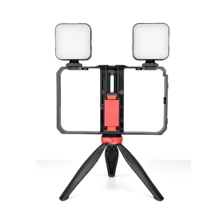 YELANGU PC203 YLG1801C Vlogging Live Broadcast LED Selfie Light Smartphone Video Rig Handle Stabilizer Plastic Bracket Tripod Kits - Camera Cage by YELANGU | Online Shopping South Africa | PMC Jewellery | Buy Now Pay Later Mobicred