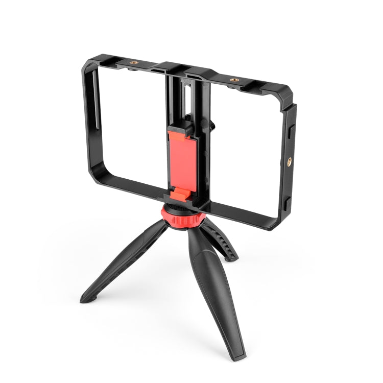 YELANGU PC203 YLG1801C Vlogging Live Broadcast LED Selfie Light Smartphone Video Rig Handle Stabilizer Plastic Bracket Tripod Kits - Camera Cage by YELANGU | Online Shopping South Africa | PMC Jewellery | Buy Now Pay Later Mobicred