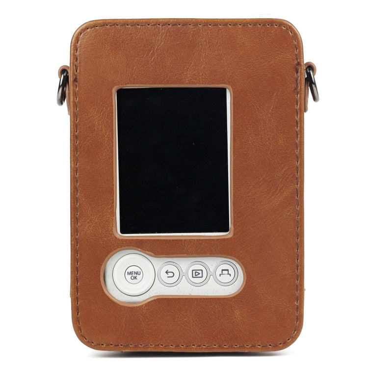 Full Body Camera Retro PU Leather Case Bag with Strap for FUJIFILM instax mini Liplay (Brown) - Leather Bag by PMC TechLife | Online Shopping South Africa | PMC TechLife