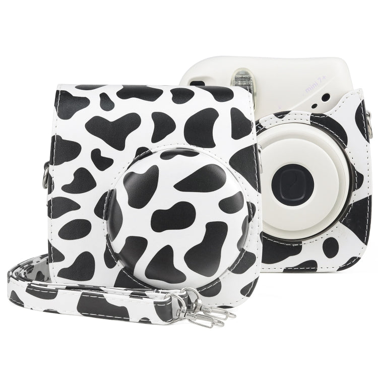 Milk Cow Full Body PU Leather Case Camera  Bag with Strap for FUJIFILM instax mini 7+ - Leather Bag by PMC TechLife | Online Shopping South Africa | PMC TechLife