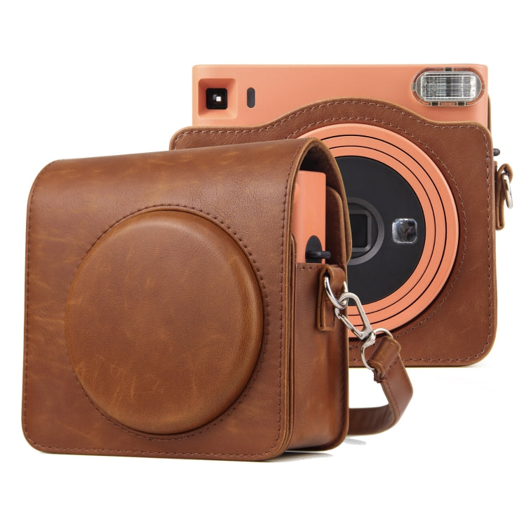 Full Body PU Leather Case Camera  Bag with Strap for FUJIFILM instax Square SQ1 (Brown) - Leather Bag by PMC TechLife | Online Shopping South Africa | PMC TechLife | Buy Now Pay Later Mobicred