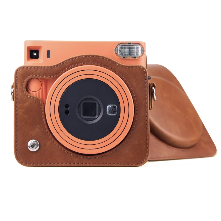 Full Body PU Leather Case Camera  Bag with Strap for FUJIFILM instax Square SQ1 (Brown) - Leather Bag by PMC TechLife | Online Shopping South Africa | PMC TechLife | Buy Now Pay Later Mobicred