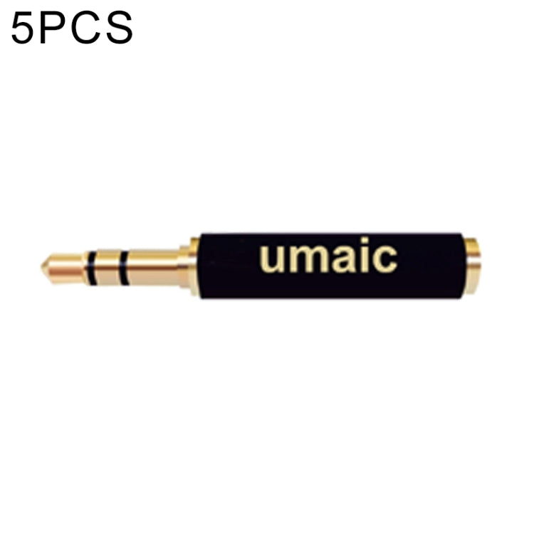 5 PCS 3.5mm Audio 4 Pole Female to 3 Pole Male Microphone Adapter(Black) -  by PMC TechLife | Online Shopping South Africa | PMC TechLife