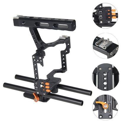 YELANGU YLG0904A-C Handle Video Camera Cage Stabilizer for Panasonic Lumix DMC-GH4 / Sony A7 & A7S & A7R & A7RII & A7SII(Orange) - Camera Cage by YELANGU | Online Shopping South Africa | PMC Jewellery | Buy Now Pay Later Mobicred