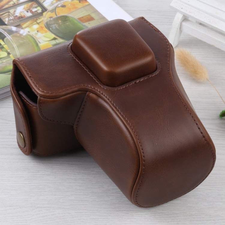 Full Body Camera PU Leather Case Bag with Strap for Olympus E-PL3 / E-PM1 (Coffee) - Leather Bag by PMC TechLife | Online Shopping South Africa | PMC TechLife | Buy Now Pay Later Mobicred