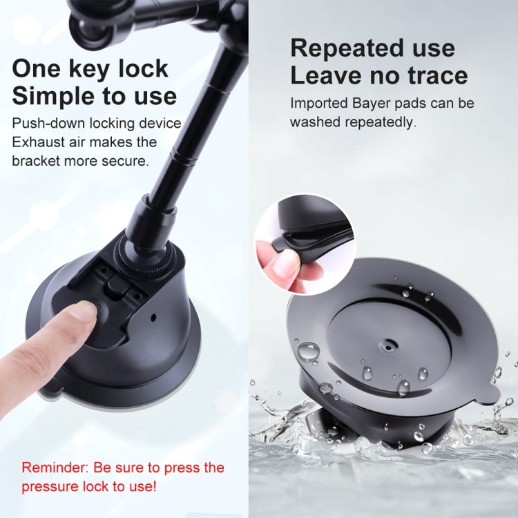 Tri-leg Suction Cup Articulating Friction Magic Arm Phone Clamp Mount (Black) - Holder by PMC TechLife | Online Shopping South Africa | PMC TechLife