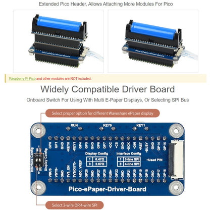 Waveshare 7.5 inch 800x480 Pixel Red Black White E-Paper E-Ink Display Module (B) for Raspberry Pi Pico, SPI Interface - Modules Expansions Accessories by WAVESHARE | Online Shopping South Africa | PMC Jewellery | Buy Now Pay Later Mobicred