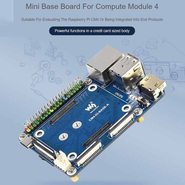 Waveshare Mini Base Board A for Raspberry Pi Compute Module 4 - free shipping - PMC TechLife - Order now!
