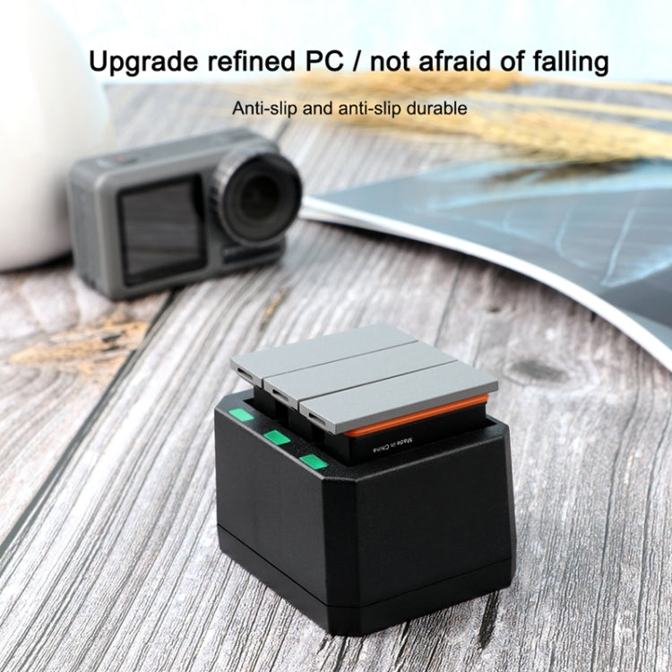 USB Triple Batteries Charger with LED Indicator Light for DJI OSMO Action(Black) - Cable & Charger by PMC TechLife | Online Shopping South Africa | PMC TechLife | Buy Now Pay Later Mobicred
