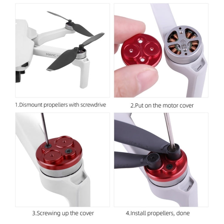 4 PCS Sunnylife Motor Metal Protection Cover for DJI Mini 2 (Red) - Other by Sunnylife | Online Shopping South Africa | PMC TechLife | Buy Now Pay Later Mobicred