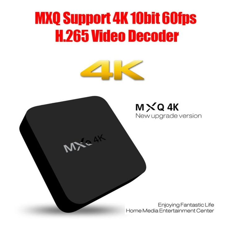 MXQ 4K Full HD Media Player RK3229 Quad Core KODI Android 9.0 TV Box with Remote Control, RAM: 1GB, ROM: 8GB, Support HDMI, WiFi, Miracast, DLNA(Black) - Others by PMC Jewellery | Online Shopping South Africa | PMC Jewellery