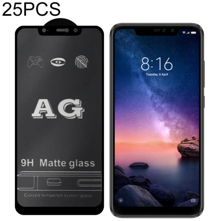 25 PCS AG Matte Frosted Full Cover Tempered Glass For Xiaomi Redmi Note 6 Pro -  by PMC TechLife | Online Shopping South Africa | PMC TechLife