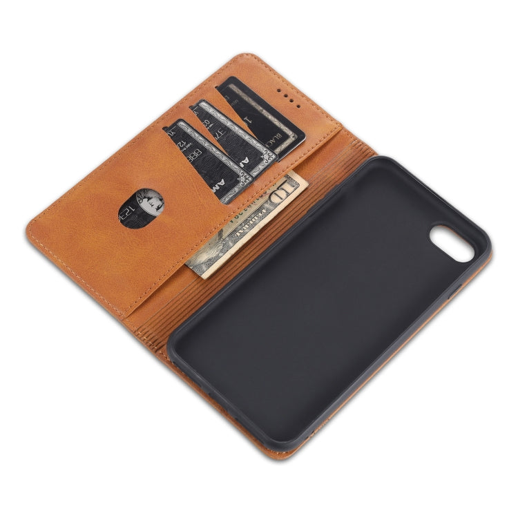 AZNS Magnetic Calf Texture Horizontal Flip Leather Case with Card Slots & Holder & Wallet For iPhone 8 / 7(Black) - More iPhone Cases by AZNS | Online Shopping South Africa | PMC TechLife | Buy Now Pay Later Mobicred