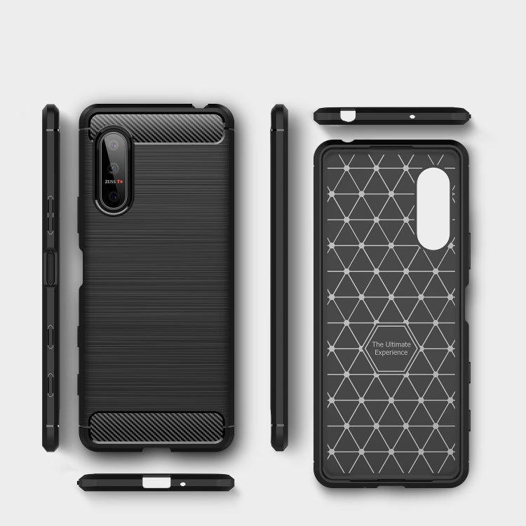 For Sony Xperia 5 II Brushed Texture Carbon Fiber TPU Case(Navy Blue) - free shipping - PMC TechLife - Order now!