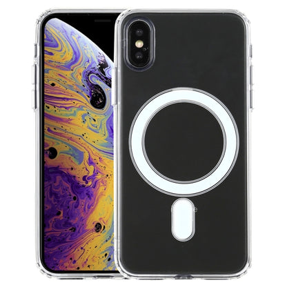 For iPhone XS Max Magsafe Case Simple Magnetic Ring All-inclusive Clear Crystal Acrylic PC +TPU Shockproof Case(Transparent) - More iPhone Cases by PMC Jewellery | Online Shopping South Africa | PMC Jewellery