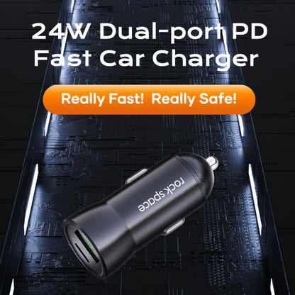 ROCK Space H12 PD 20W Type-C / USB-C + USB Fast Charging Car Charger(Black) - Car Charger by ROCK | Online Shopping South Africa | PMC Jewellery
