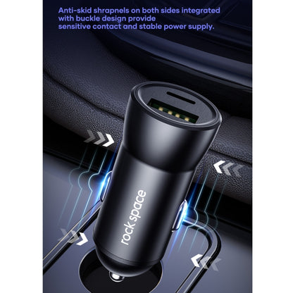 ROCK Space H12 PD 20W Type-C / USB-C + USB Fast Charging Car Charger(Black) - Car Charger by ROCK | Online Shopping South Africa | PMC Jewellery