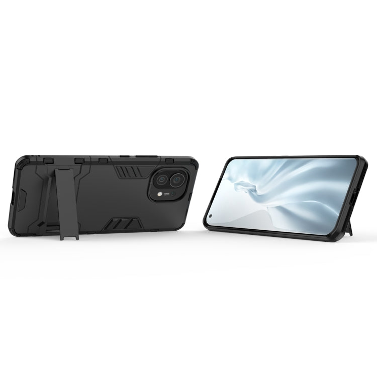 For Xiaomi Mi 11 PC + TPU Shockproof Protective Case with Holder(Black) - Xiaomi Cases by PMC TechLife | Online Shopping South Africa | PMC TechLife | Buy Now Pay Later Mobicred