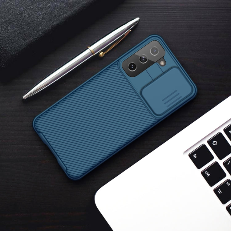 For Samsung Galaxy S21 5G NILLKIN Black Mirror Pro Series Camshield Full Coverage Dust-proof Scratch Resistant Phone Case(Blue) - free shipping - PMC TechLife - Order now!