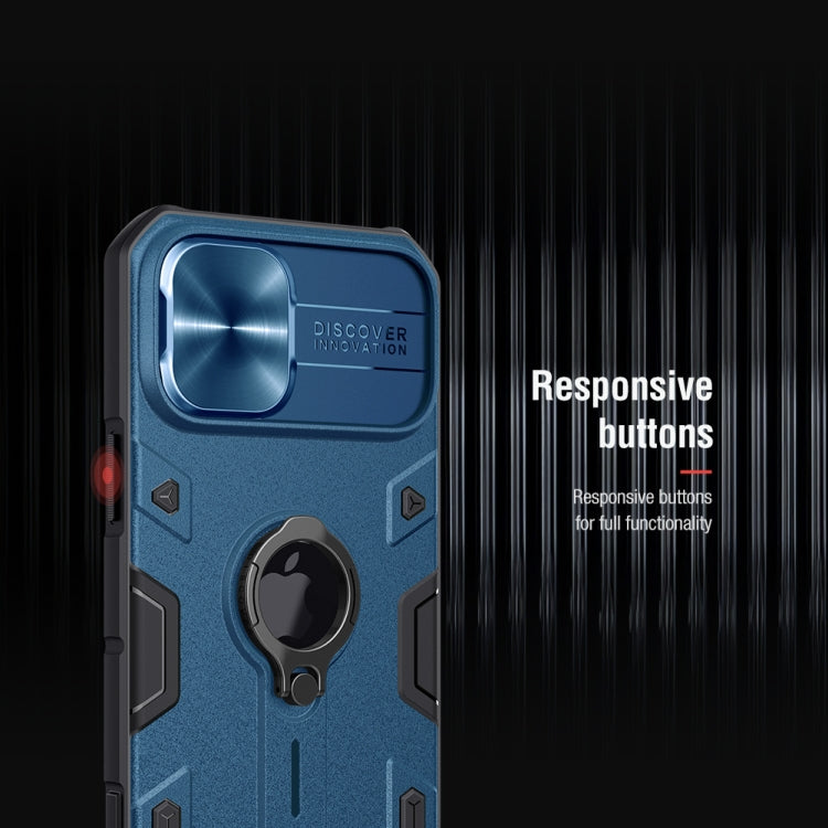For iPhone 12 Pro Max NILLKIN Shockproof CamShield Armor Protective Case with Invisible Ring Holder(Blue) - iPhone 12 / 12 Pro Cases by NILLKIN | Online Shopping South Africa | PMC TechLife