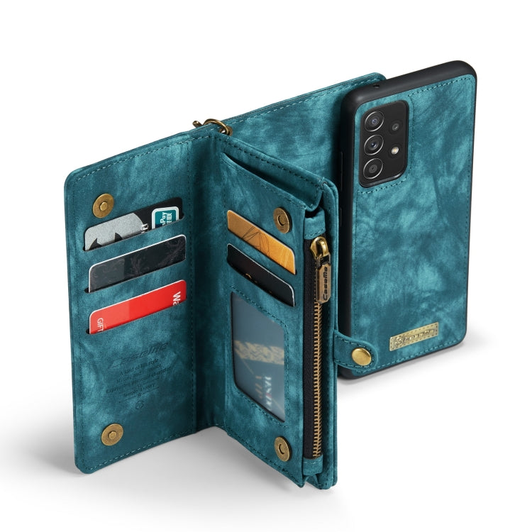 For Samsung Galaxy A52 5G / 4G CaseMe Detachable Multifunctional Horizontal Flip Leather Case, with Card Slot & Holder & Zipper Wallet & Photo Frame(Blue) - Galaxy Phone Cases by CaseMe | Online Shopping South Africa | PMC Jewellery