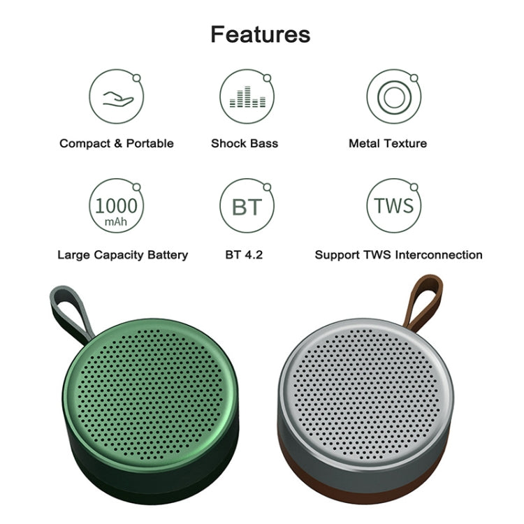 REMAX RB-M39 Bluetooth 4.2 Portable Wireless Speaker(Silver) - Mini Speaker by REMAX | Online Shopping South Africa | PMC Jewellery | Buy Now Pay Later Mobicred